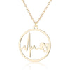 Stainless Steel Couple Necklace Hollow Heartbeat Accelerating Hollow Round Necklace