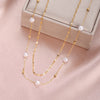 Stainless Steel Double Layer Pearl Statement Necklace For Women Party Jewelry Bijoux Accessories Collar