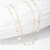 Stainless Steel Double Layer Pearl Statement Necklace For Women Party Jewelry Bijoux Accessories Collar