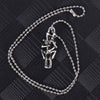 Stainless Steel Double Skull Pendant Chain Cross Necklace Men's Wild Black Jewelry