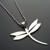 Stainless Steel Dragonfly Necklace Simple Minimalist Insect Animal Flying Bird Pendant Chain Necklaces for Women Men