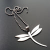 Stainless Steel Dragonfly Necklace Simple Minimalist Insect Animal Flying Bird Pendant Chain Necklaces for Women Men