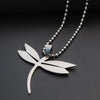 Stainless Steel Dragonfly Necklace Simple Minimalist Insect Animal Flying Bird Pendant Chain Necklaces for Women Men
