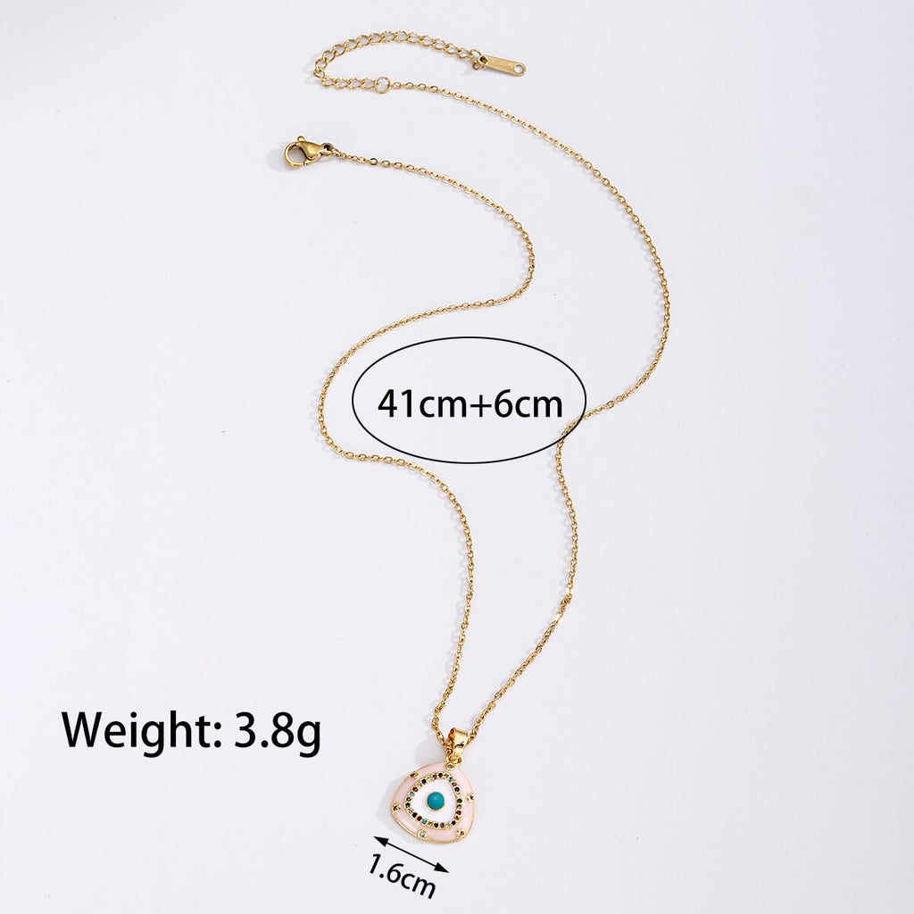 Stainless Steel Evil Eye Necklaces for Women Gold Color Evil Eye Pendant Necklace Choker Wedding Christmas Jewelry Gift BFF