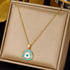 Stainless Steel Evil Eye Necklaces for Women Gold Color Evil Eye Pendant Necklace Choker Wedding Christmas Jewelry Gift BFF