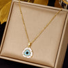 Stainless Steel Evil Eye Necklaces for Women Gold Color Evil Eye Pendant Necklace Choker Wedding Christmas Jewelry Gift BFF
