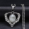 Stainless Steel Flash Stone Boho Love Heart Flower Charm Necklaces for Women/Men Silver Color Jewelry bijoux homme N3604S04