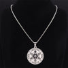 Stainless Steel Flower of Life Chain Necklaces for Women Silver Color Round Necklaces Jewelry chaine acier inoxydable N3662S02