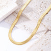 Stainless Steel Gold Blade Chain Flat Snake Bone Necklace Titanium Steel Jewelry Matching Chain Men Women Accessories