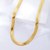 Stainless Steel Gold Blade Chain Flat Snake Bone Necklace Titanium Steel Jewelry Matching Chain Men Women Accessories