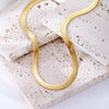 Stainless Steel Gold Blade Chain Flat Snake Bone Necklace Titanium Steel Jewelry Matching Chain Men Women Accessories