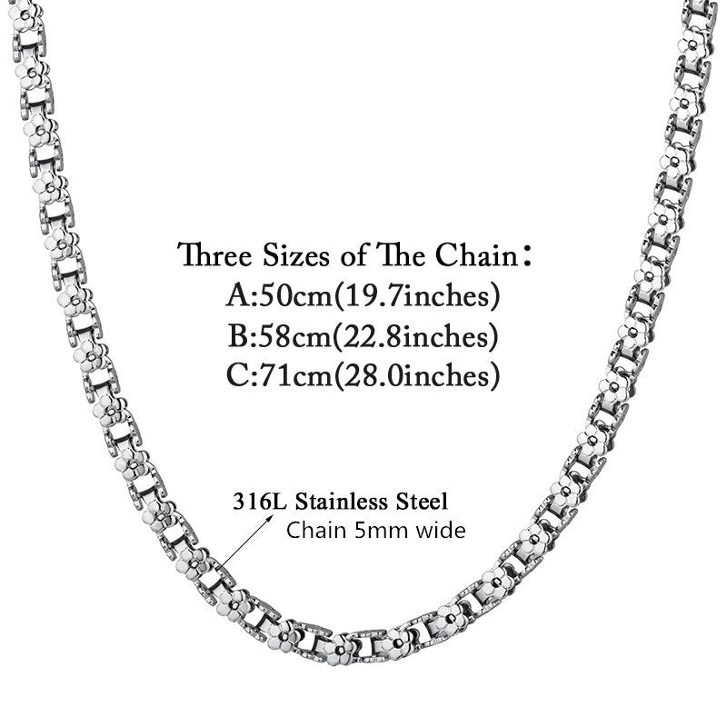 Stainless Steel Gold Chain For Women,5mm Gold Color Flower Box Chain Punk Collar Necklace Golden Jewelry collier or