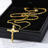 Stainless Steel Gold Cross Chain Necklace For Women Men Hip Hop Cool Accessory Jesus Christ Cross Pendant Necklaces Gift