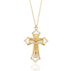 Stainless Steel Gold Cross Chain Necklace For Women Men Hip Hop Cool Accessory Jesus Christ Cross Pendant Necklaces Gift