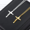 Stainless Steel Gold Cross Chain Necklace For Women Men Hip Hop Cool Accessory Jesus Christ Cross Pendant Necklaces Gift
