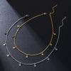 Stainless Steel Gold Silver Color 7 Star Choker Necklace for Women Dainty Star Necklace Statement Jewelry