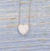 Stainless Steel Gold / silver Color 12mm Opal Heart Pendant Necklace For Women Female Simple Jewelry Gift 45cm