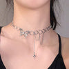 Stainless Steel Gothic Hip Hop O Link Chain Chokers Collares Mujer Jewlery Harajuku Punk Butterfly Choker Necklace for Women