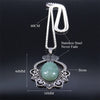 Stainless Steel Green Natural Stone Bohemia Necklaces Silver Color Statement Necklace Jewelry joyeria acero inoxidable N3695S04