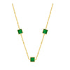 Stainless Steel Green Zircon Necklace Delicate Metalic 18 K Plated Collar Necklace Jewelry цепь на шею Gift
