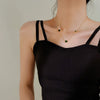 Stainless Steel Green Zircon Necklace Delicate Metalic 18 K Plated Collar Necklace Jewelry цепь на шею Gift
