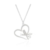 Stainless Steel Hairdresser Scissor Comb Pendant Necklace Heart Hair Stylist Jewelry for Women Girls