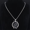 Stainless Steel Hairless Cat Necklaces Women/Men Black Silver Color Pendant Necklace Jewelry colgantes acero inoxiable N3660S02