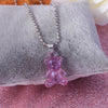 Stainless Steel Handmade Candy 7 Color Cute Judy Cartoon Bear Charm Necklace for Women Girl Daily Jewelry Party Gifts