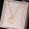 Stainless Steel Heart  Mom Crystal Pendant Necklace For Woman Mom Cubic Zirconia Mother's Day Birthday Gift 2022 Trend