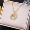 Stainless Steel Heart  Mom Crystal Pendant Necklace For Woman Mom Cubic Zirconia Mother's Day Birthday Gift 2022 Trend