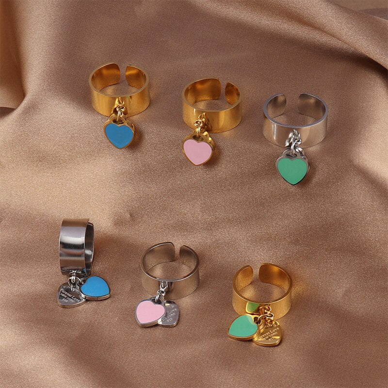 Stainless Steel Heart Necklace Love Double Heart Pendant Necklace for women  Necklace Gold Silver Color women necklaces