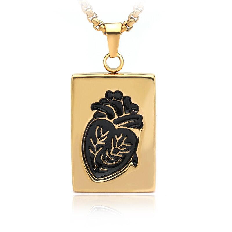 Stainless Steel Heart Necklace Women Men Collares De Moda 2023 Gold Color Necklaces Pendents BFF Jewelry Valentine Day Gifts