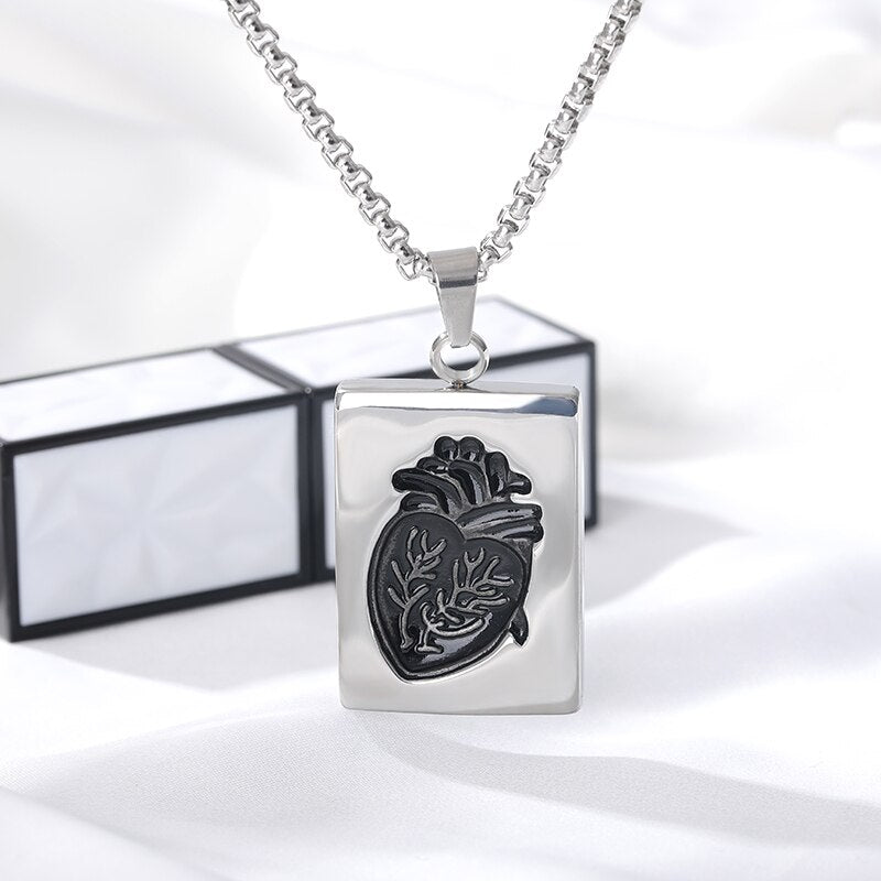 Stainless Steel Heart Necklace Women Men Collares De Moda 2023 Gold Color Necklaces Pendents BFF Jewelry Valentine Day Gifts