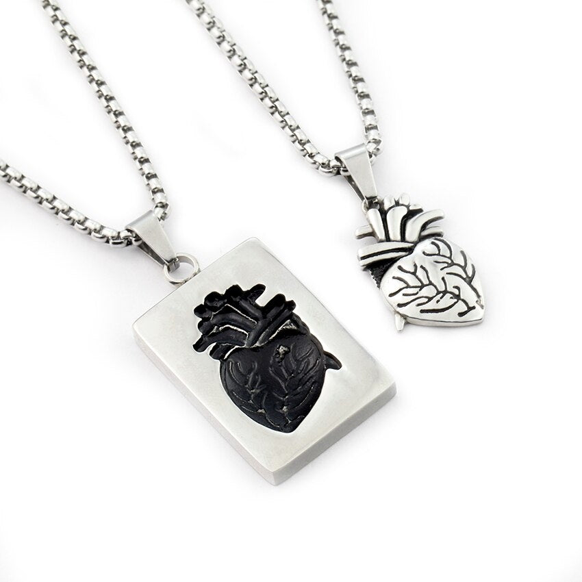 Stainless Steel Heart Necklace Women Men Collares De Moda 2023 Gold Color Necklaces Pendents BFF Jewelry Valentine Day Gifts