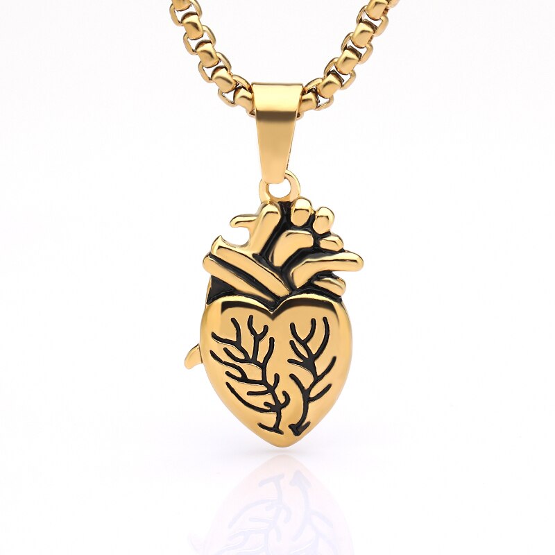 Stainless Steel Heart Necklace Women Men Collares De Moda 2023 Gold Color Necklaces Pendents BFF Jewelry Valentine Day Gifts