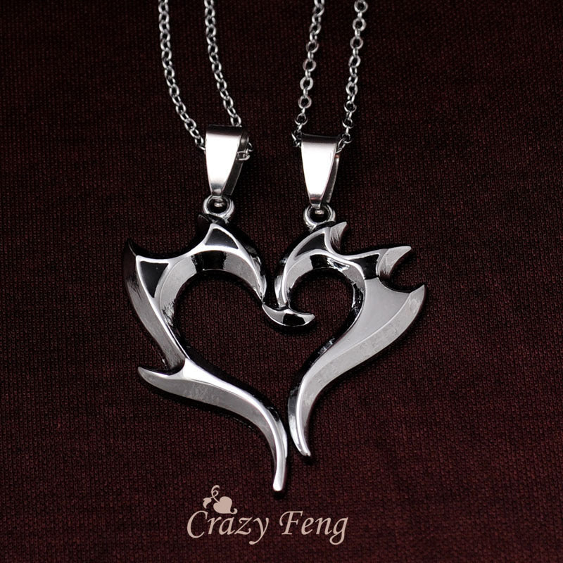 Free-shipping-316L-Stainless-Steel-Heart-Pendant-Chain-Necklaces-Couple-Necklaces-Gift-Jewelry-for-Men-Women