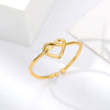 Stainless Steel Heart Rings for Women Open Ring Gold Color Couple Wedding Band Ring 2023 Trendy Aesthetic Jewelry anillos mujer