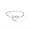 Stainless Steel Heart Rings for Women Open Ring Gold Color Couple Wedding Band Ring 2023 Trendy Aesthetic Jewelry anillos mujer