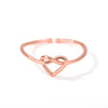Stainless Steel Heart Rings for Women Open Ring Gold Color Couple Wedding Band Ring 2023 Trendy Aesthetic Jewelry anillos mujer