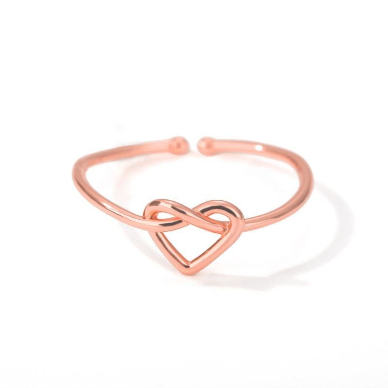 Stainless Steel Heart Rings for Women Open Ring Gold Color Couple Wedding Band Ring 2023 Trendy Aesthetic Jewelry anillos mujer