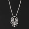 Stainless Steel Hollow Wolf Head Man Necklace Punk Charm Animal Pendant Torque Special Gift For Man Jewelry Necklace