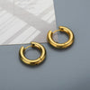 Stainless Steel Hoop Earrings for Women Simple Round Circle Ear Rings Gold Color Earrings 2023 Trend Steampunk Wedding Jewelry