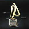 Stainless Steel Islam Allah of Afghanistan Chain Necklaces Gold Color Long Necklace Geometry Jewelry bijoux N4518S02