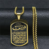 Stainless Steel Islam Allah of Afghanistan Chain Necklaces Gold Color Long Necklace Geometry Jewelry bijoux N4518S02