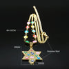 Stainless Steel Islam Colorful Turkey Eye Judaism Hexagram Necklace Women/Men Gold Color Chokers Necklaces Jewelry N5230S04