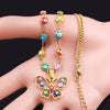 Stainless Steel Islam Moslin Colorful Turkey Eye Butterfly Charm Necklaces Gold Color Necklaces Jewelry collar mariposa N5213S04