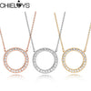 Stainless Steel Jewelry Geometric Round Pendant Necklace For Women Men Rose Gold Circle Femme Colar Choker Necklaces 2022