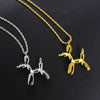 Stainless Steel Jewelry on the neck Poodle Balloon Dog Charm Necklace For Women Balloon Puppy Dog Pendant Necklace for man