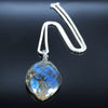 Stainless Steel Labradorite Pendant cabochon Irregular shape strong shine labradorite pendant Necklaces Jewelry joyeriaNG70S04