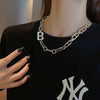 Stainless Steel Letter B Pendan Necklaces Punk Jewelry Chain Chunky Necklace For Women Girl